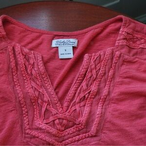 Lucky Brand Deep Red V-Neck Top